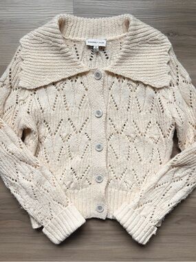 cream knit cardigan sweater